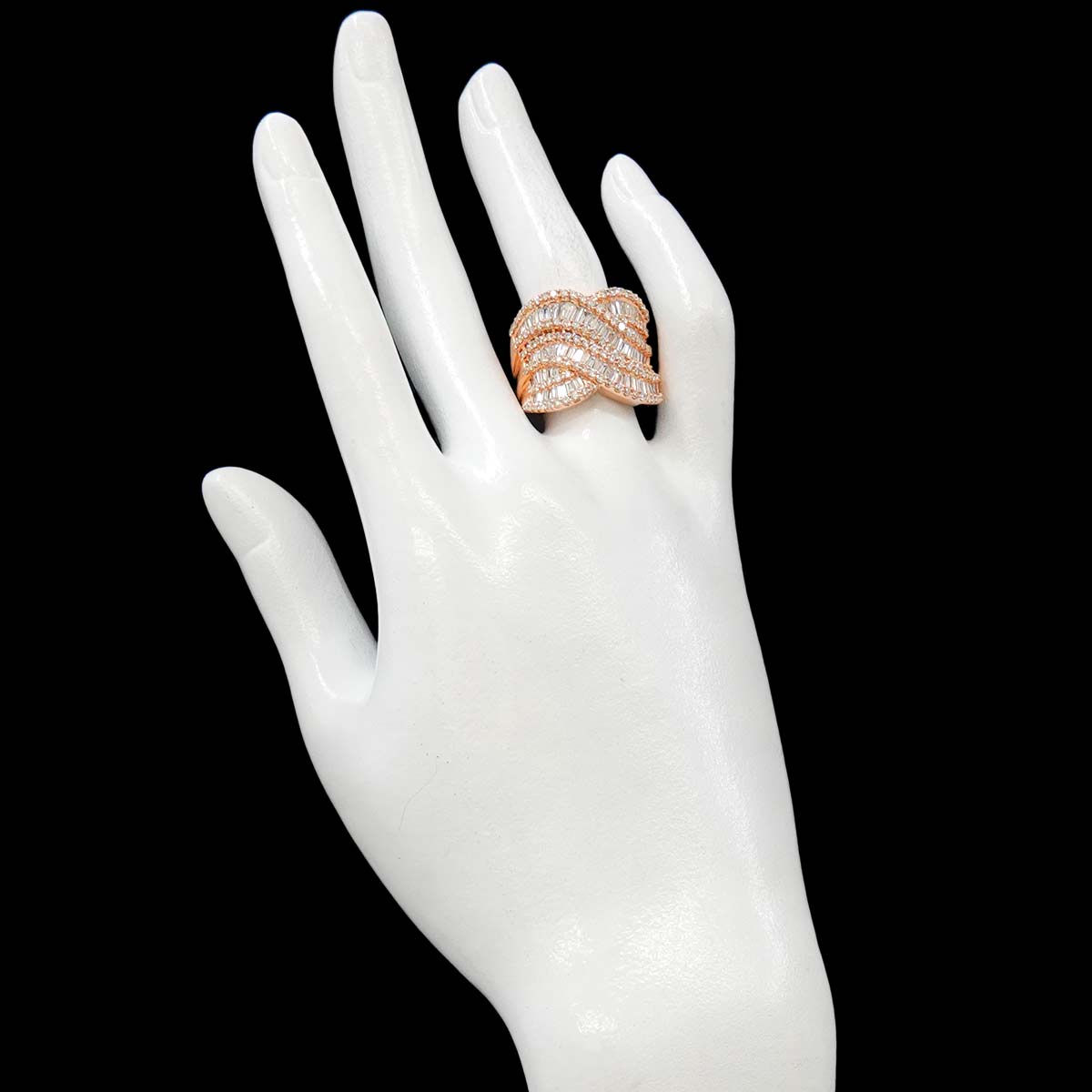 Diamond 2.44ct Ring 18K PG Pink Gold 750 size6-6.25