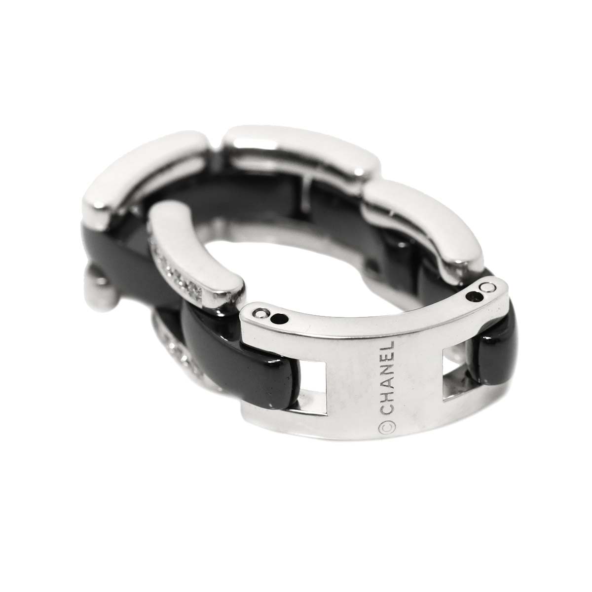 ULTRA MM Diamond Ring Ceramic 18K WG 750 Size50 5.25(US)