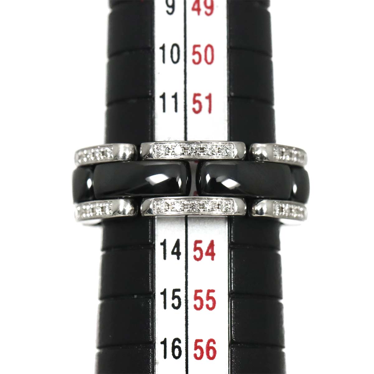 ULTRA MM Diamond Ring Ceramic 18K WG 750 Size50 5.25(US)