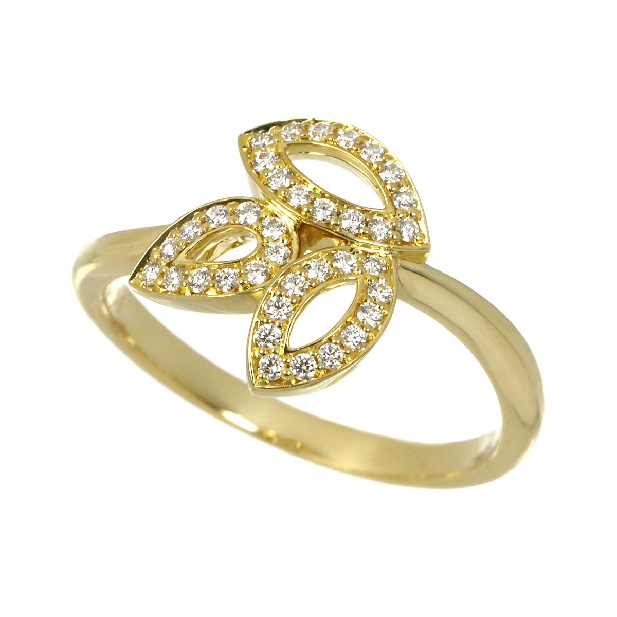 Lily Cluster Mini Diamond Ring 18K YG 750 Size7.25(US)