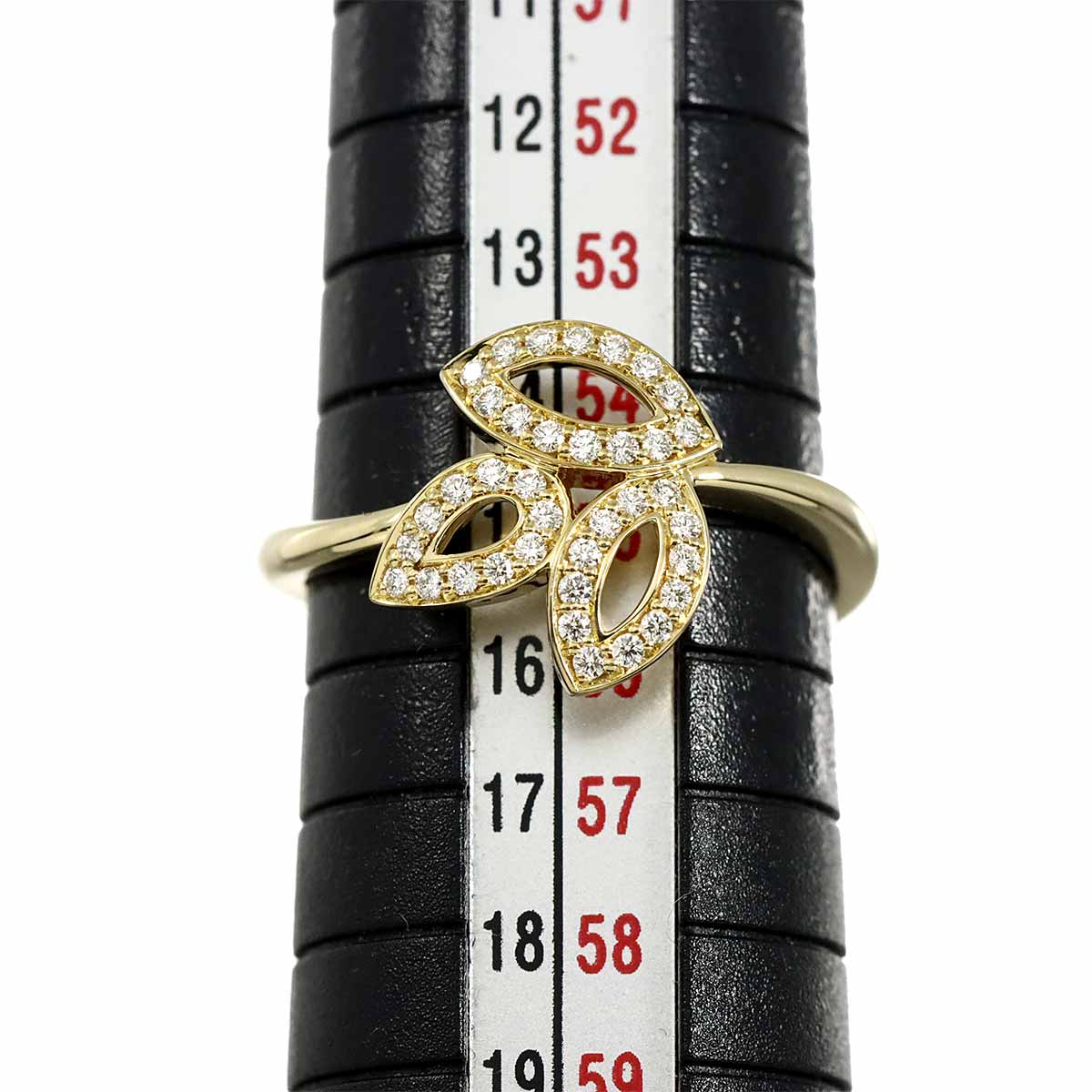 Lily Cluster Mini Diamond Ring 18K YG 750 Size7.25(US)