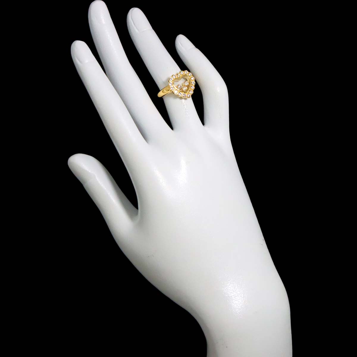 Happy Diamond Heart Ring 18K YG 750 Size5.5-5.75(US)