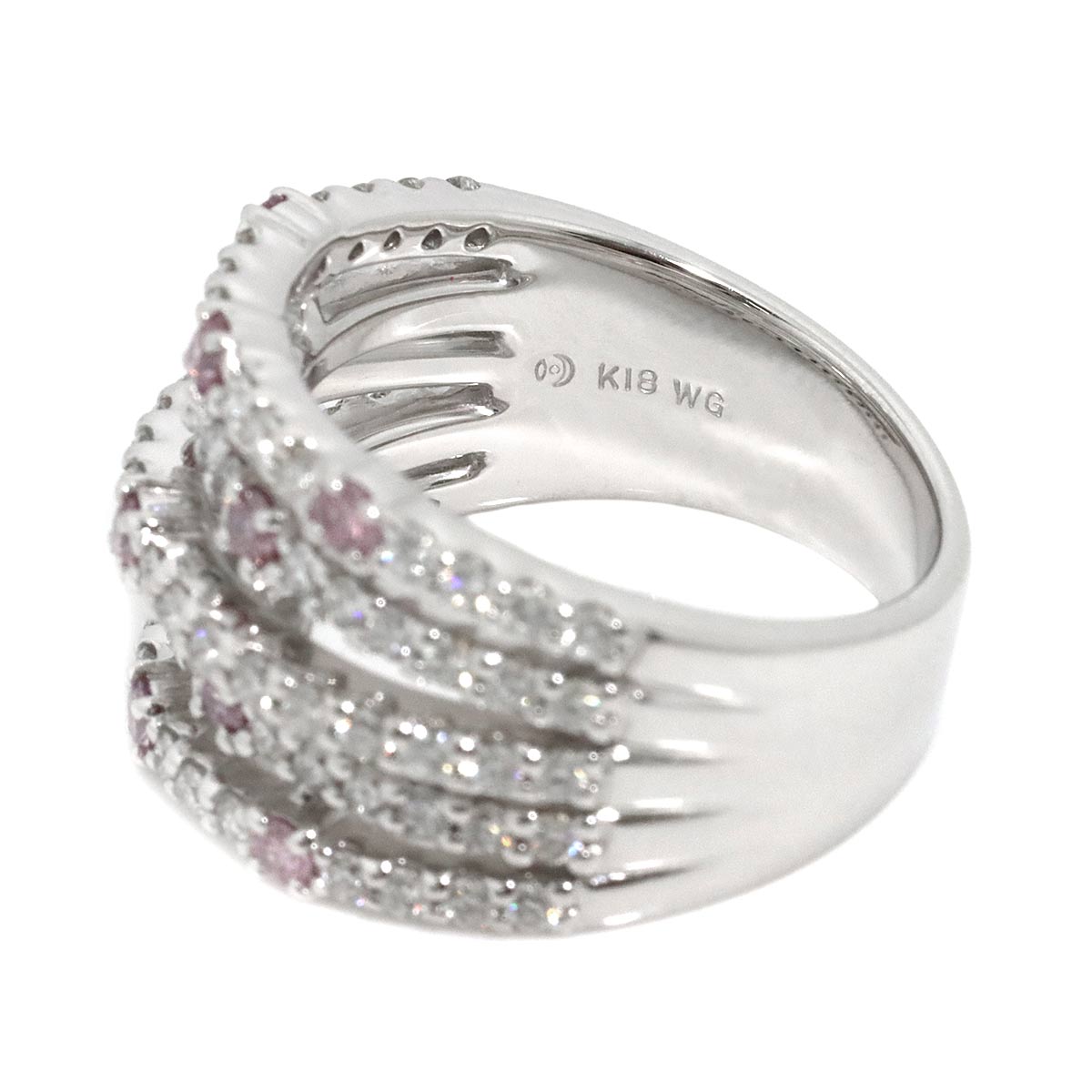 PinkDiamond 1.41ct Ring 18K White Gold 750 Size6(US)
