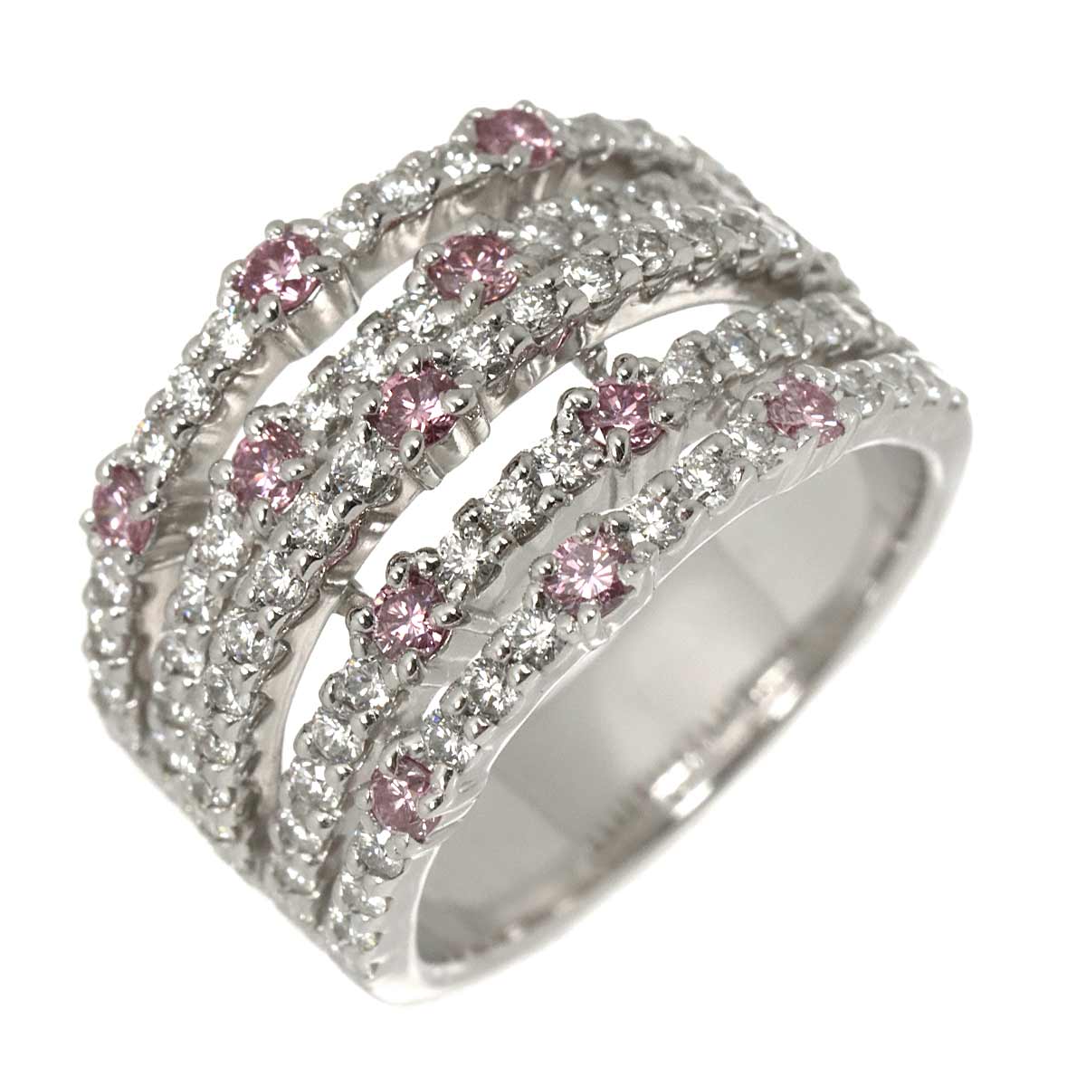 PinkDiamond 1.41ct Ring 18K White Gold 750 Size6(US)