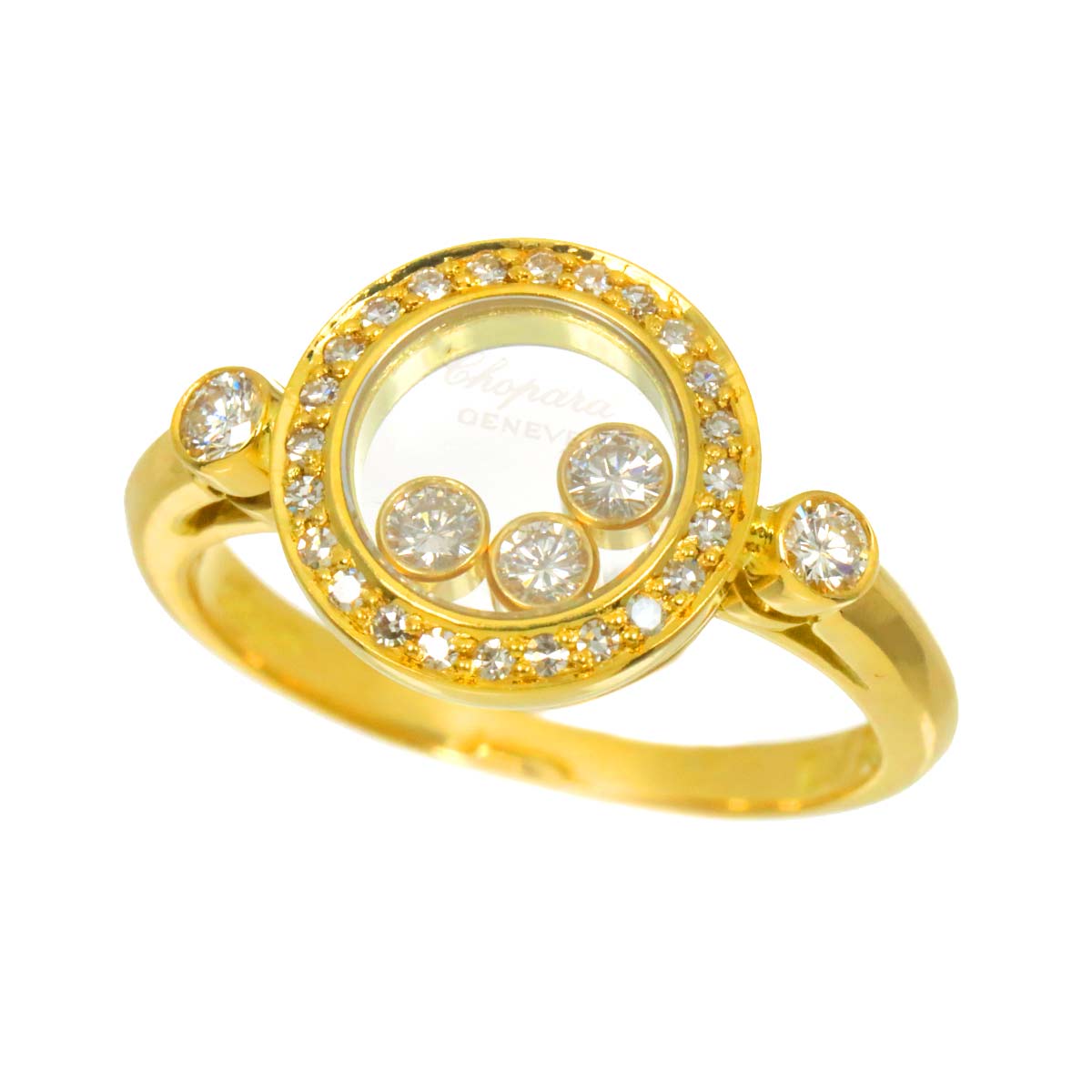 Happy Diamond Ring 18K YG 750 Size6(US)