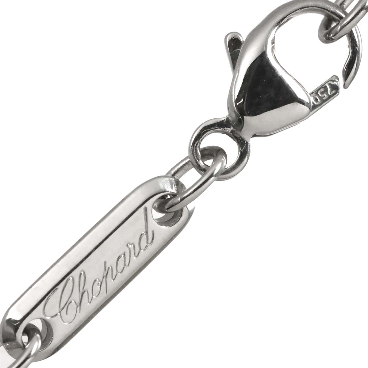 Happy Diamond Square Necklace 18K White Gold 750