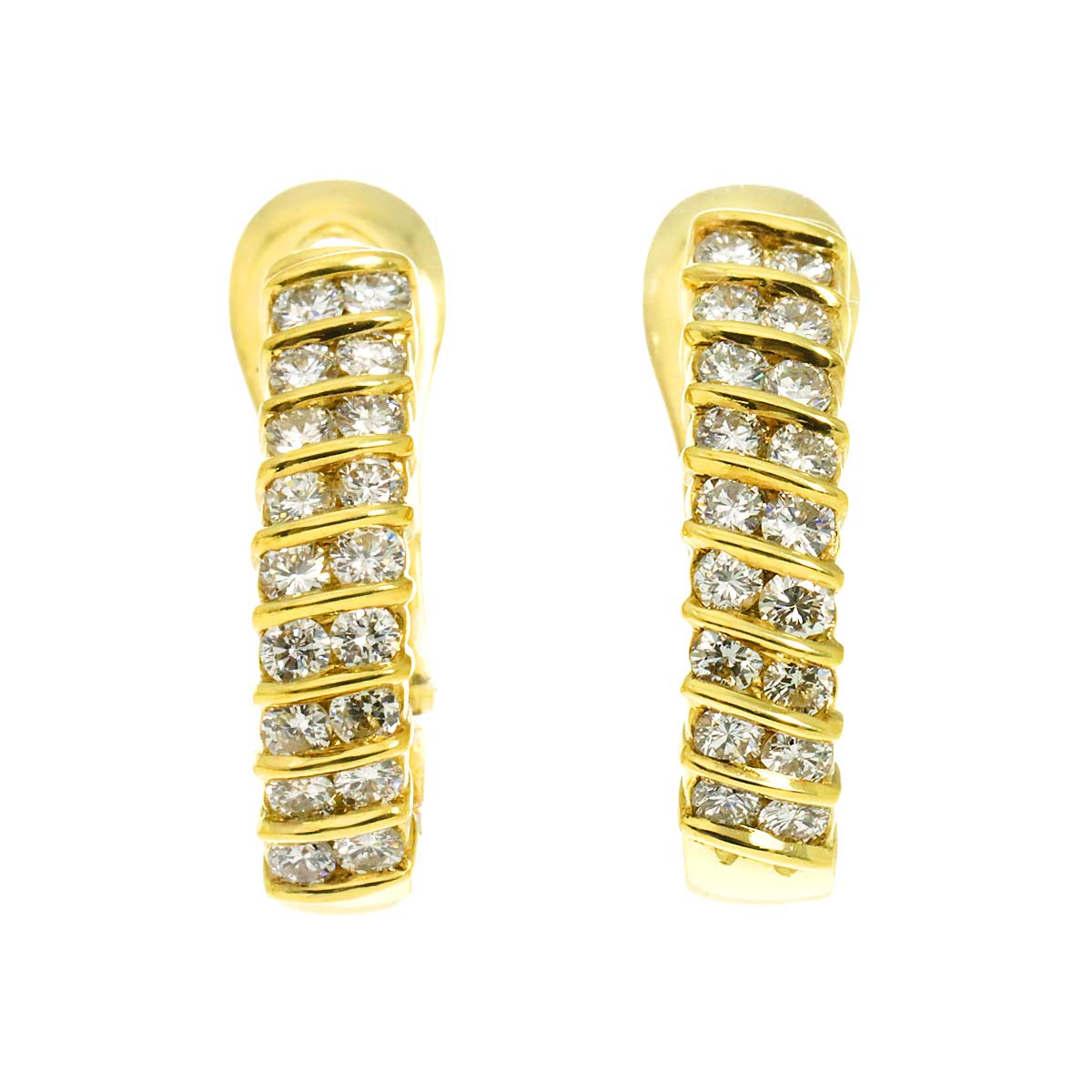 Diamond Earrings Clip on 18K Yellow Gold 750