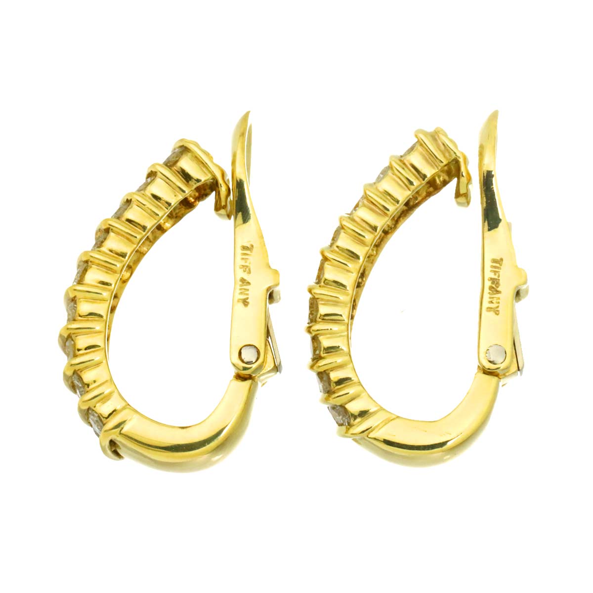 Diamond Earrings Clip on 18K Yellow Gold 750