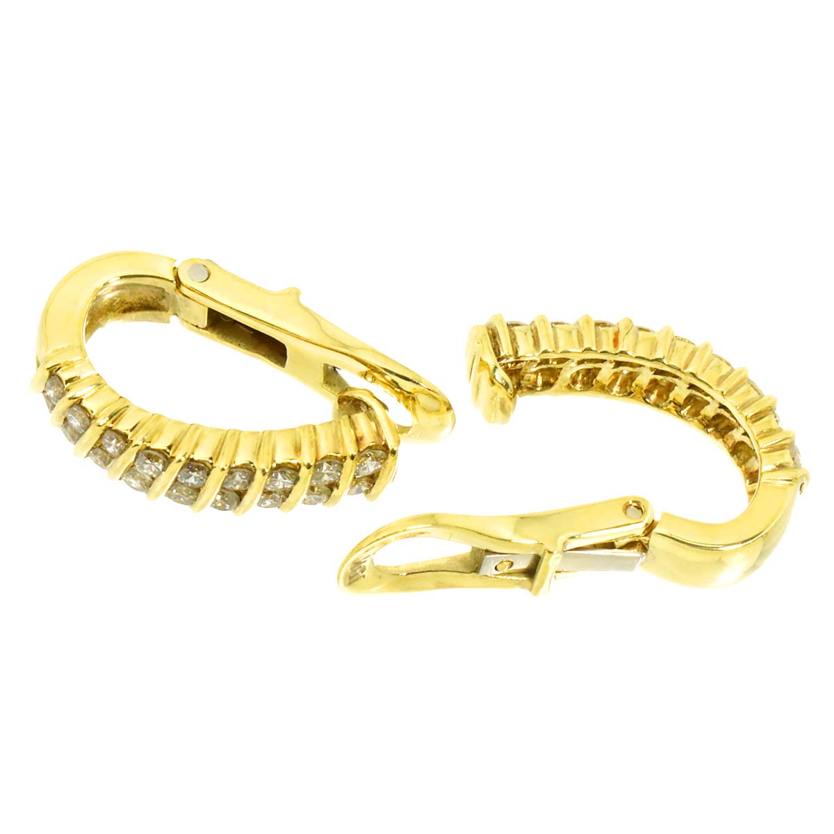 Diamond Earrings Clip on 18K Yellow Gold 750