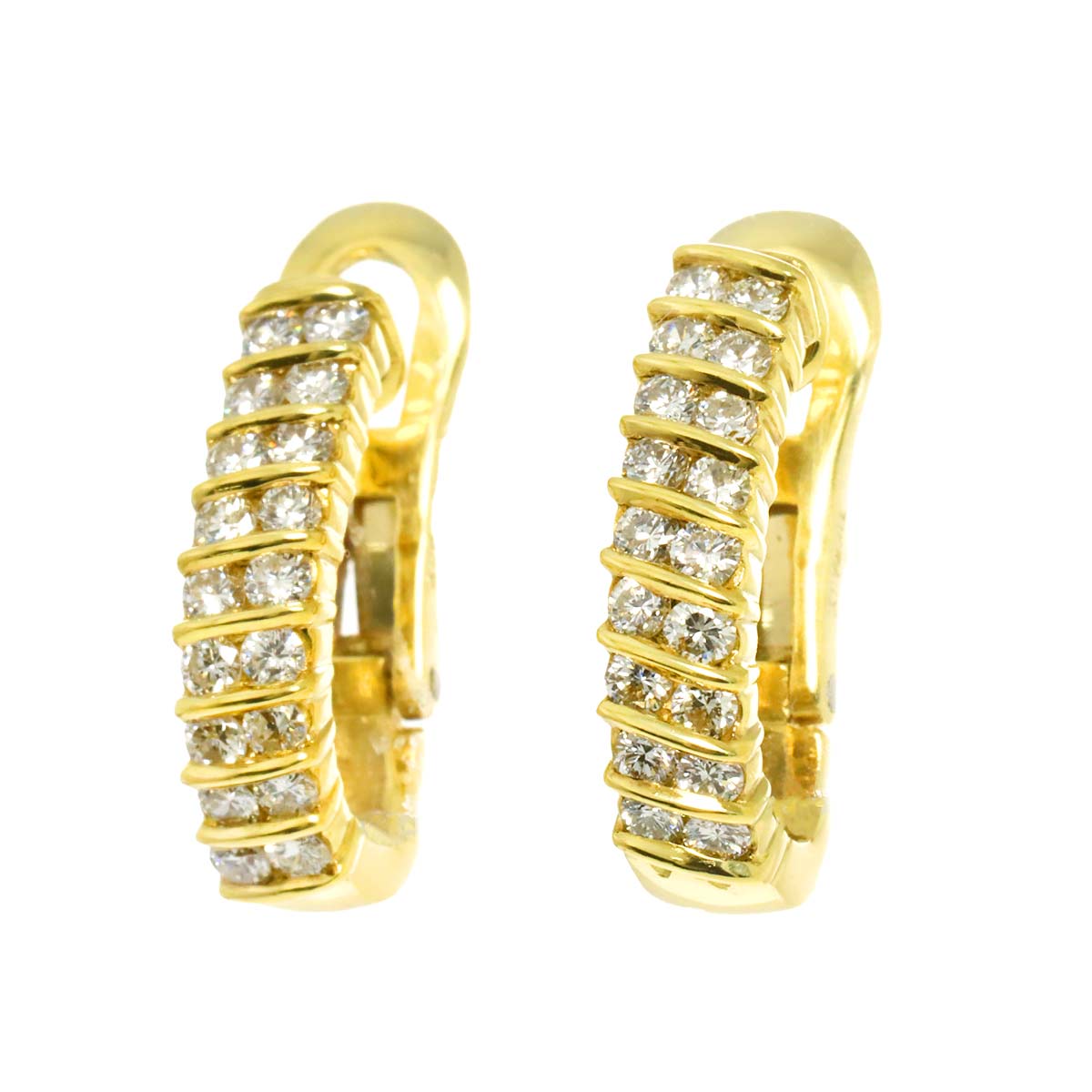 Diamond Earrings Clip on 18K Yellow Gold 750