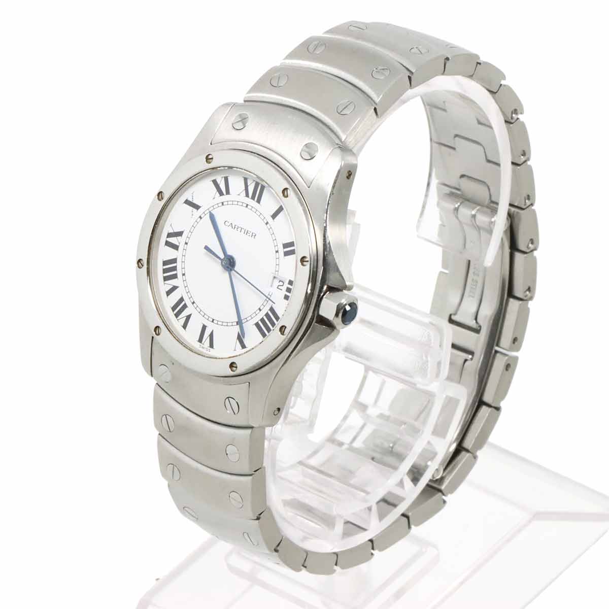 Santos Rond MM W20027K1 White Dial Quartz Boys Wrist Watch