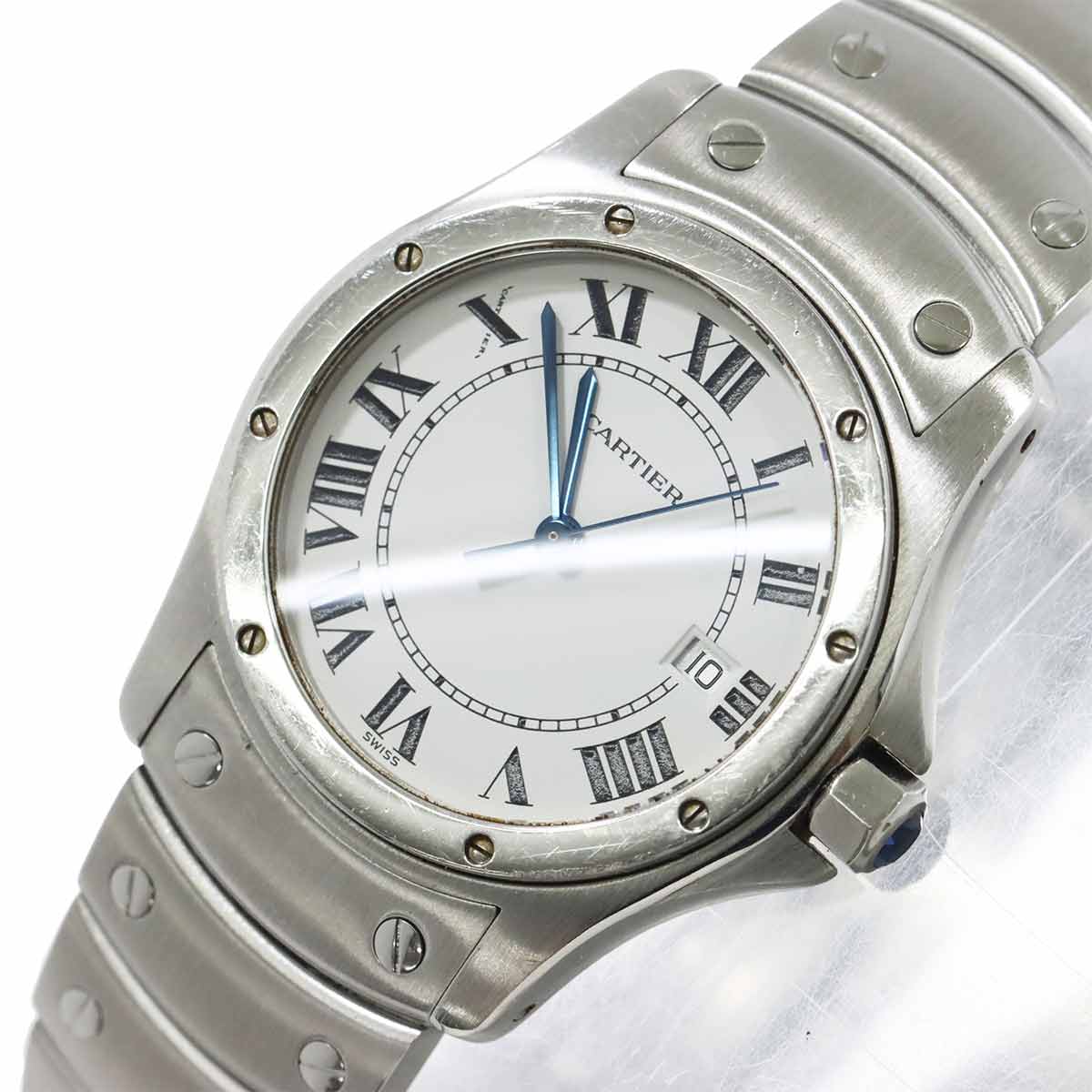 Santos Rond MM W20027K1 White Dial Quartz Boys Wrist Watch