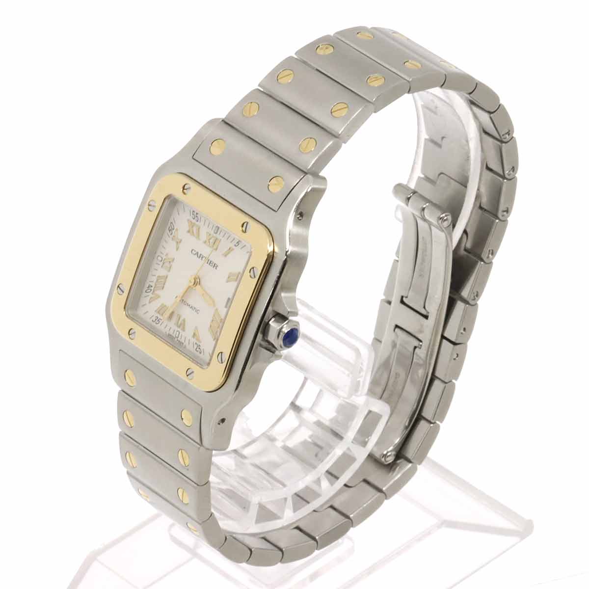 Santos Galbee LM W20041C4 K18YG Silver Dial Mens Watch