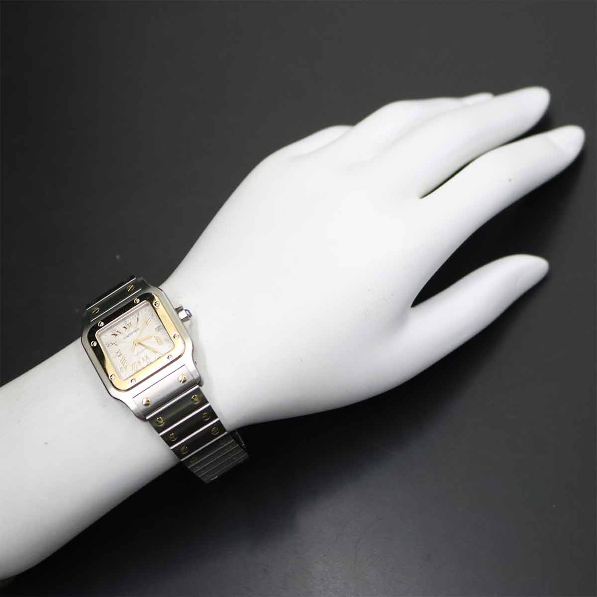 Santos Galbee LM W20041C4 K18YG Silver Dial Mens Watch