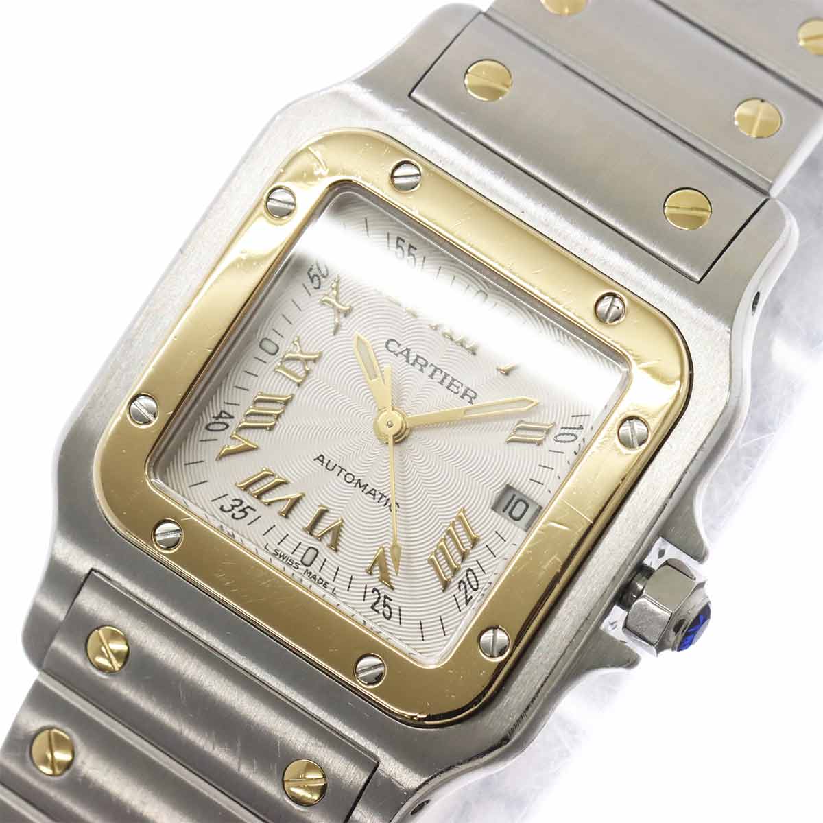 Santos Galbee LM W20041C4 K18YG Silver Dial Mens Watch