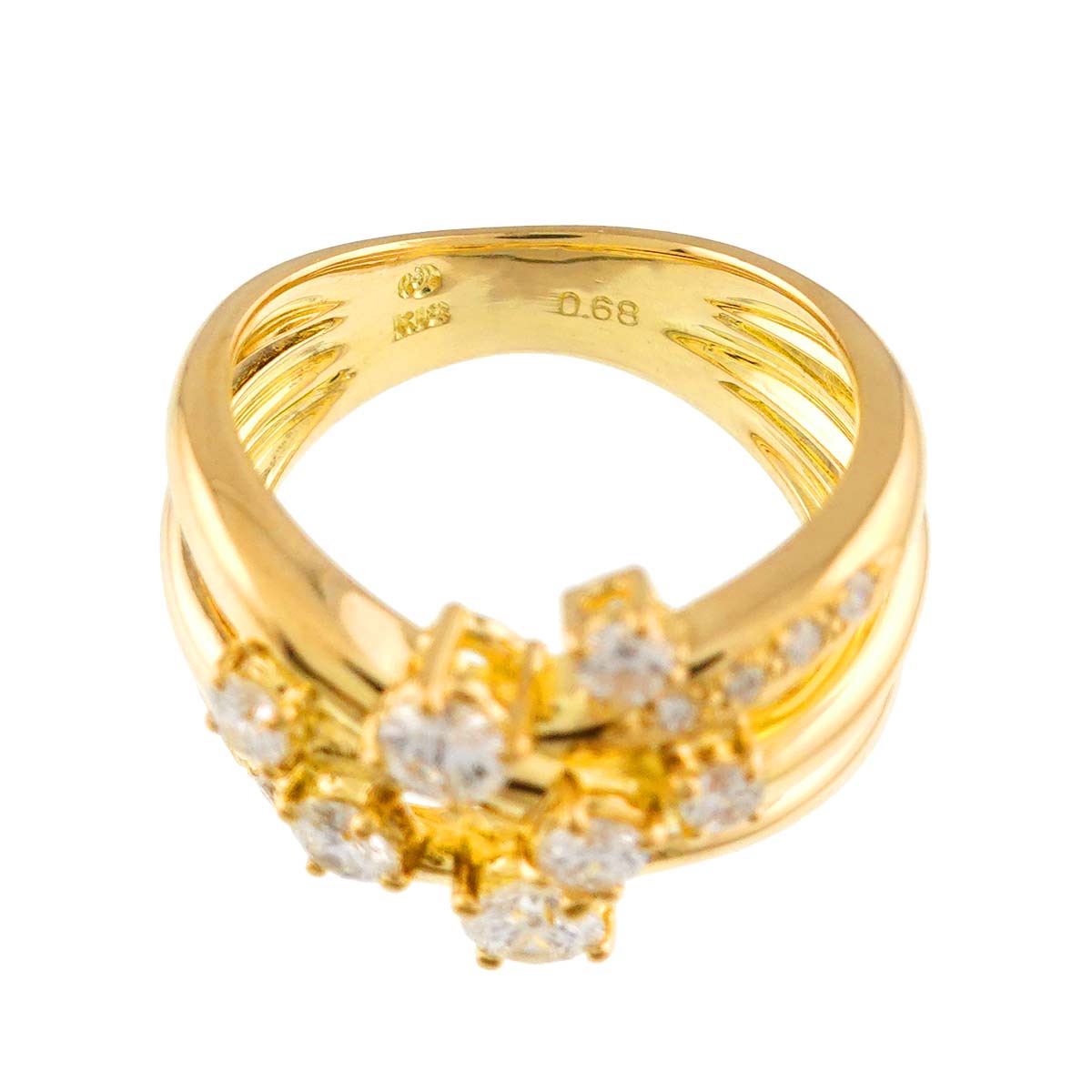 Diamond 0.68ct Ring 18K YG 750 Size5.5-5.75(US)