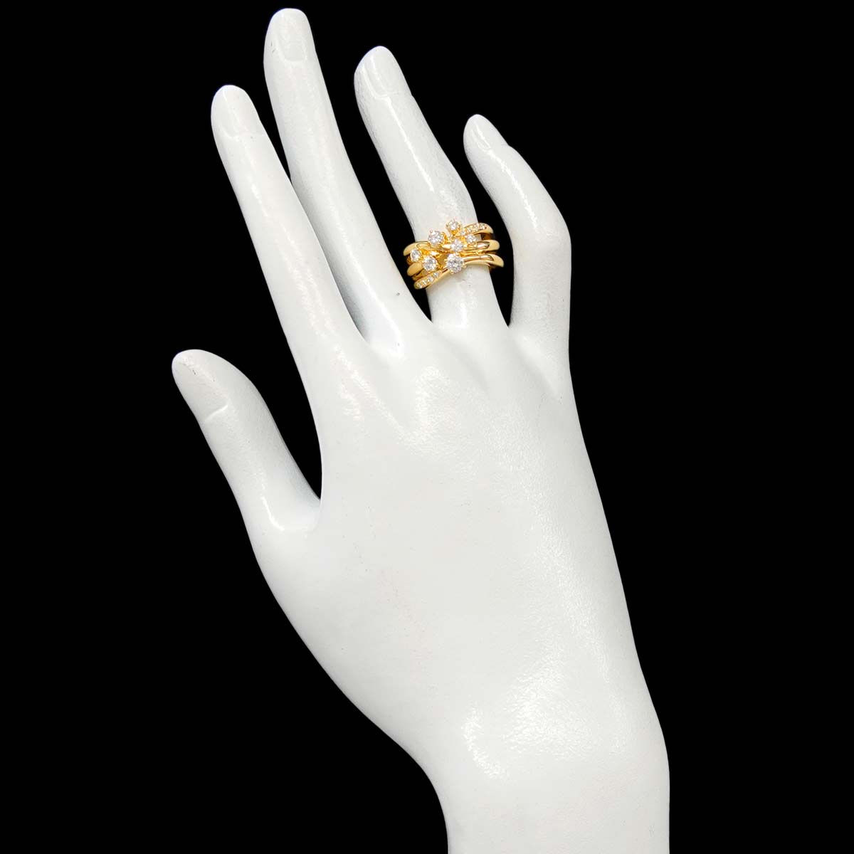 Diamond 0.68ct Ring 18K YG 750 Size5.5-5.75(US)