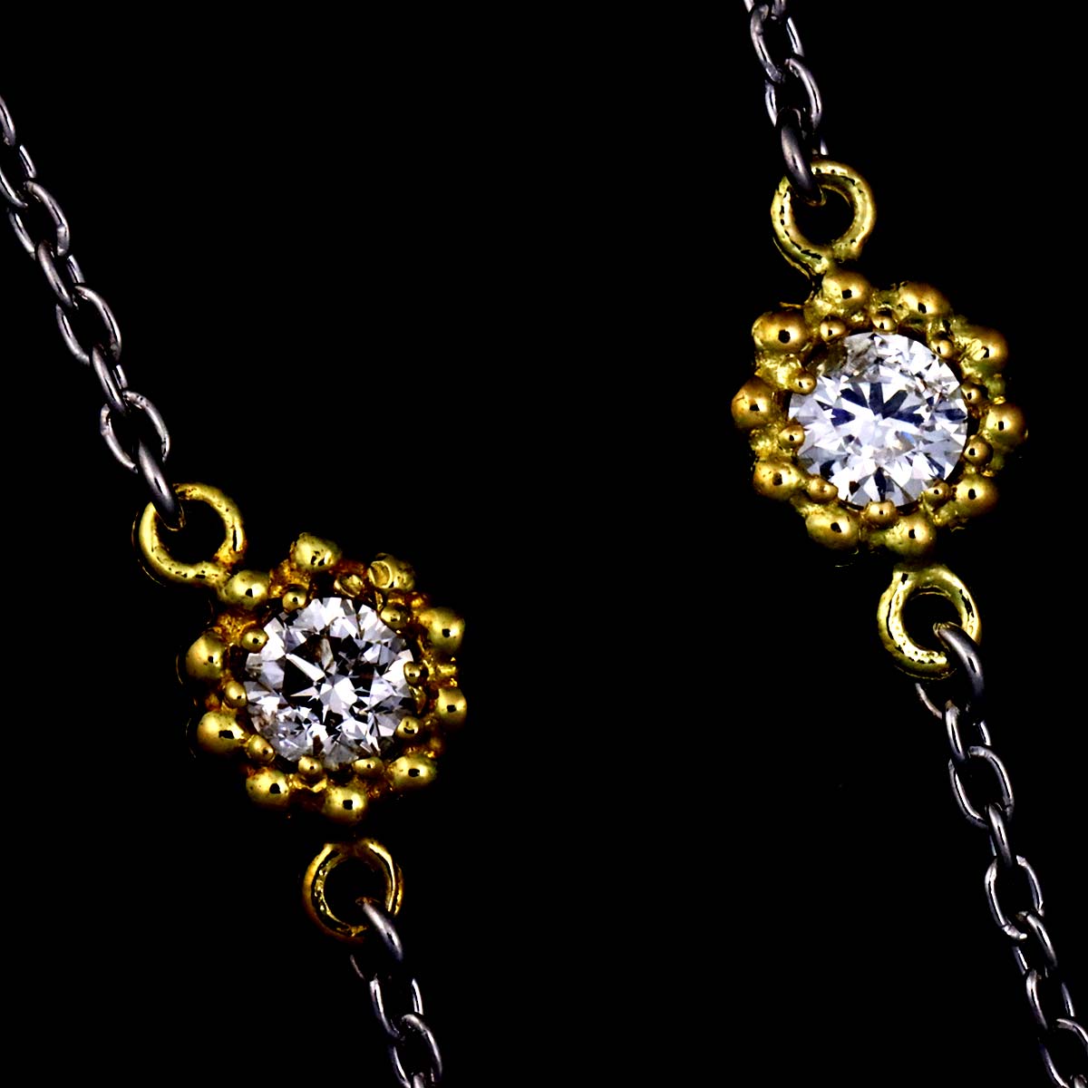 Pearl 8.8mm-8.5mm Diamond 0.50ct Necklace 18K YG 750 Pt