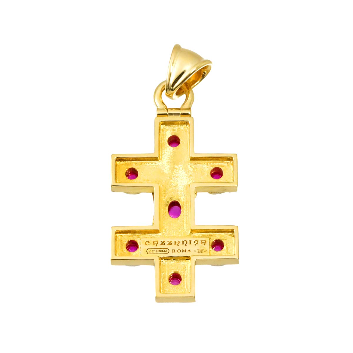 Ruby Diamond Pendant Top 18K YG WG 750