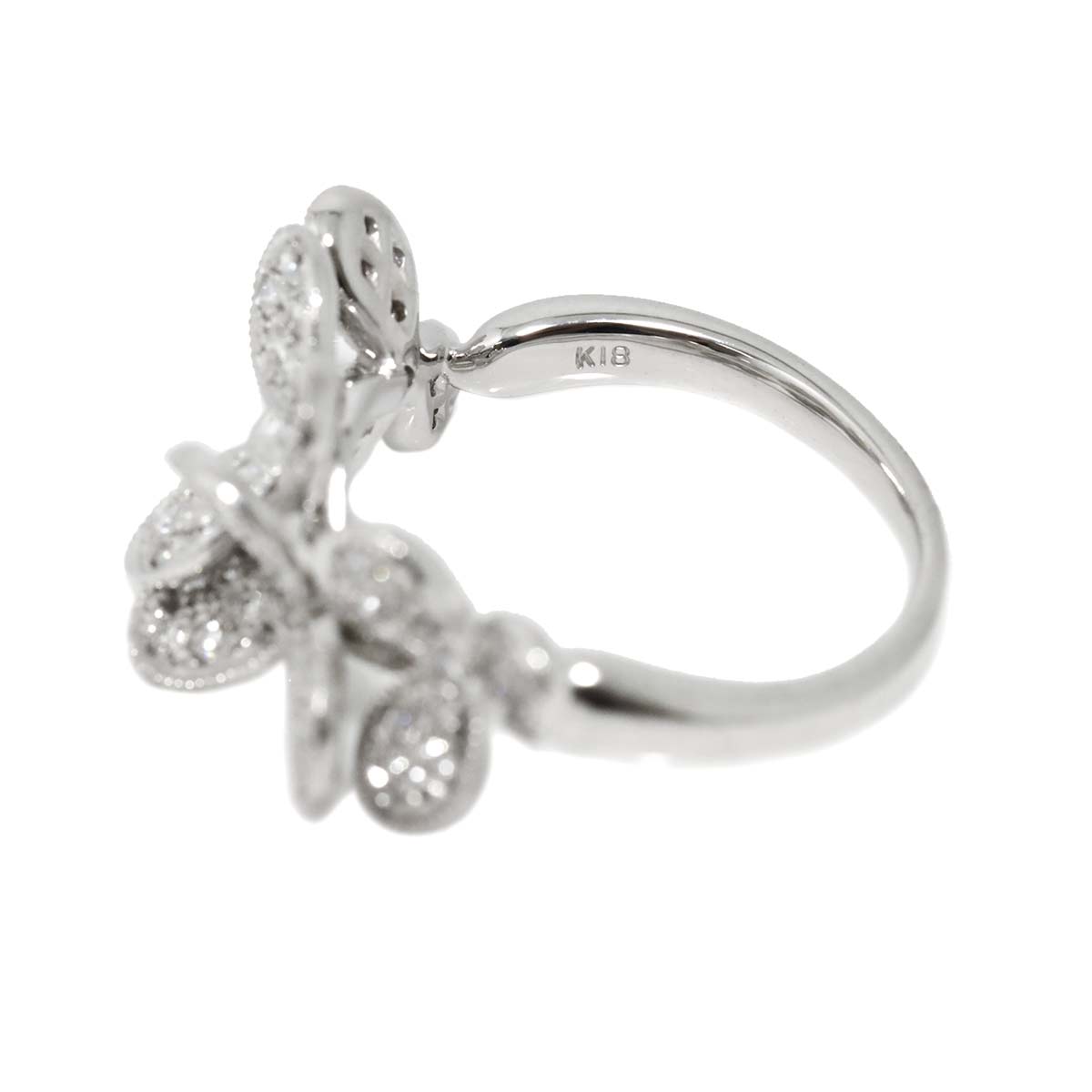 Diamond 0.62ct Ring 18K K18 WG White Gold size5.5-5.75(US)