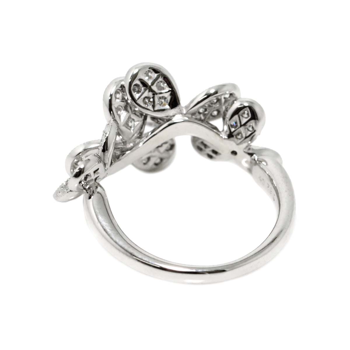 Diamond 0.62ct Ring 18K K18 WG White Gold size5.5-5.75(US)