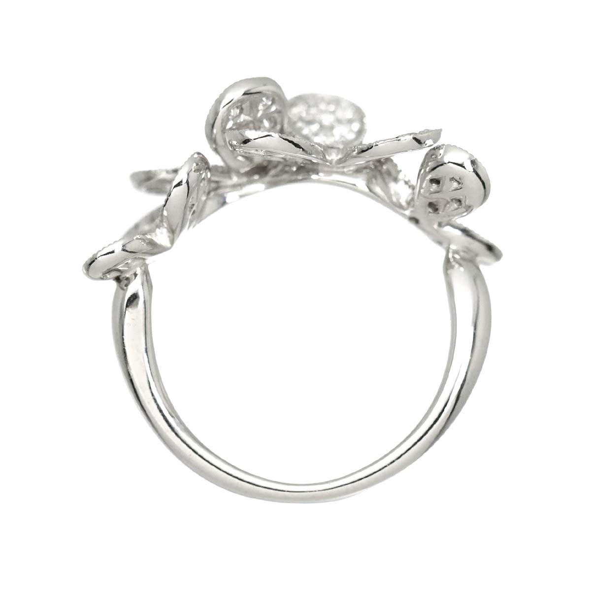 Diamond 0.62ct Ring 18K K18 WG White Gold size5.5-5.75(US)