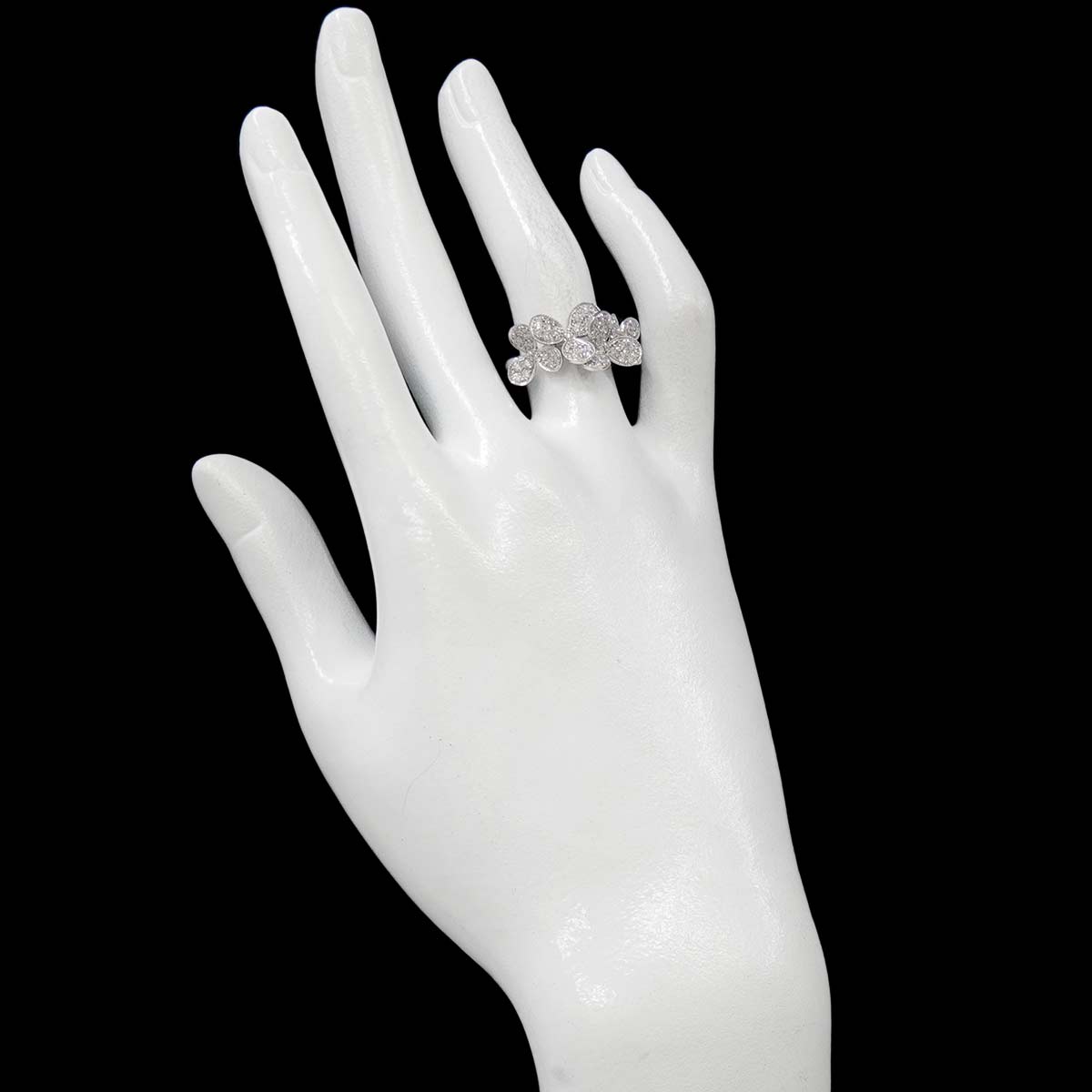 Diamond 0.62ct Ring 18K K18 WG White Gold size5.5-5.75(US)