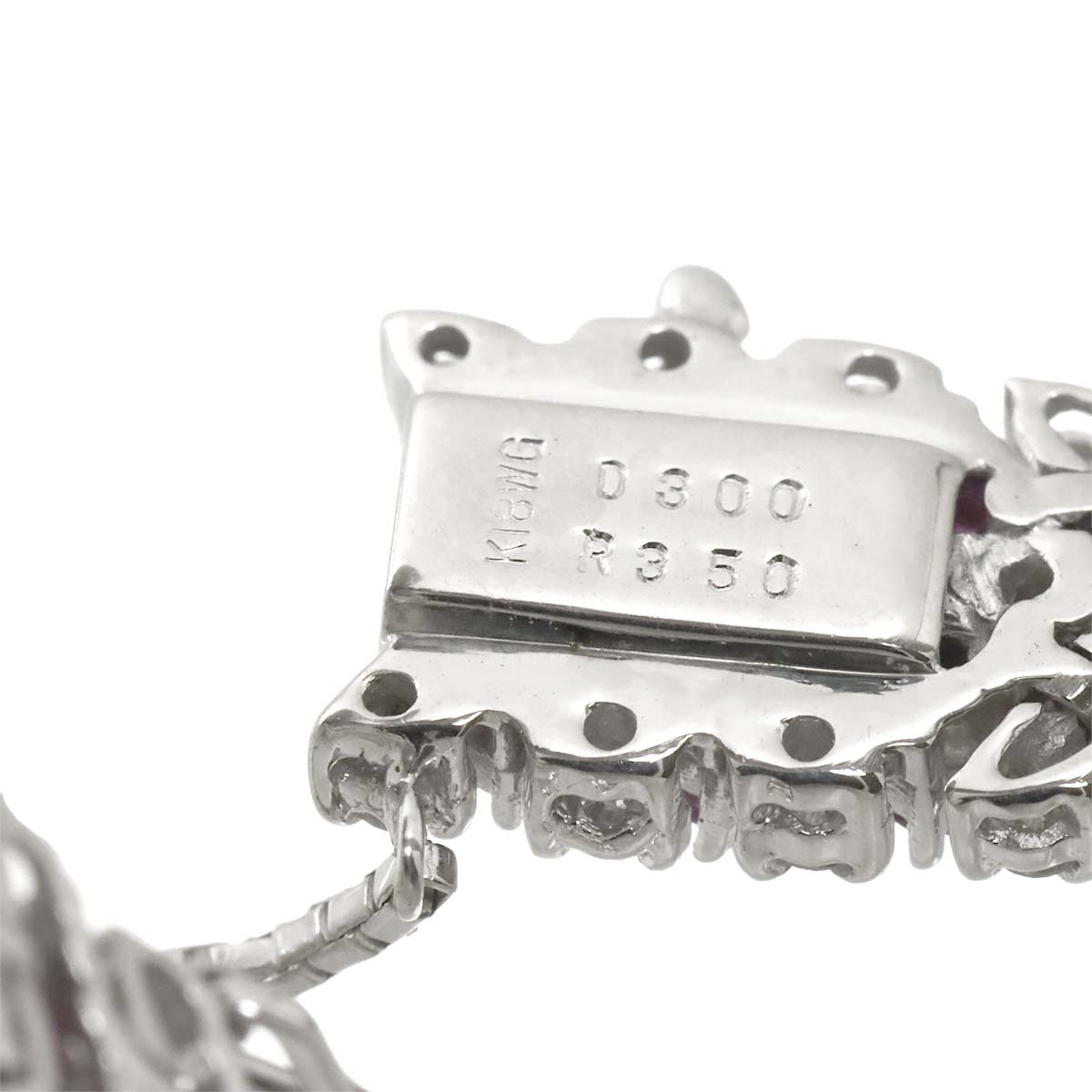 Ruby 3.50ct Diamond 3.00ct Bracelet 18K K18 WG White Gold 750
