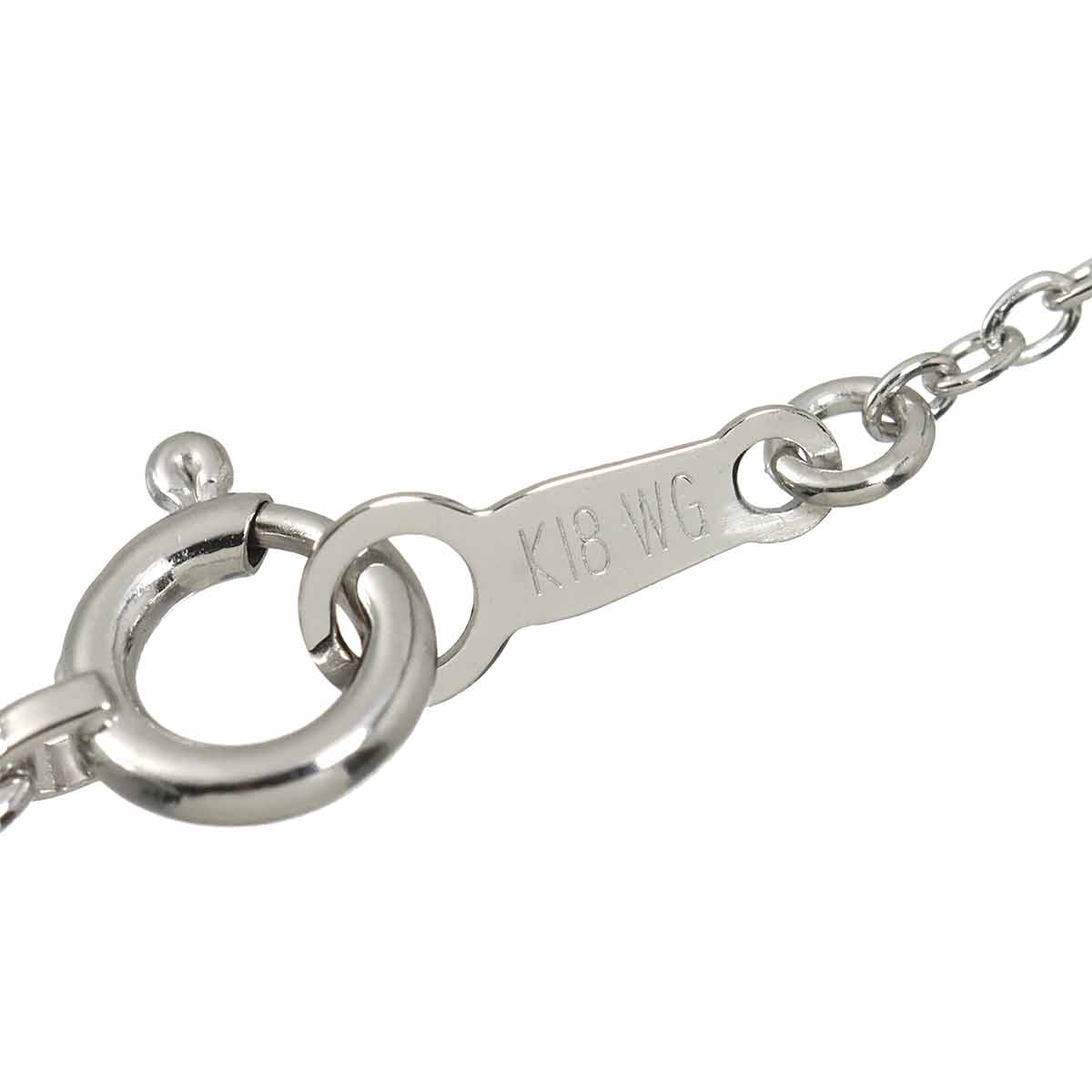 Diamond 0.13ct Moon Necklace 18K White Gold 750