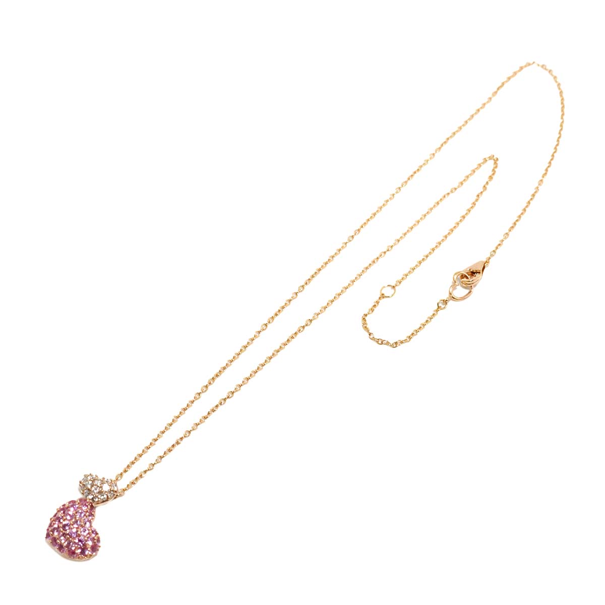 Sapphire 0.85ct Diamond 0.18ct Necklace 18K PG 750