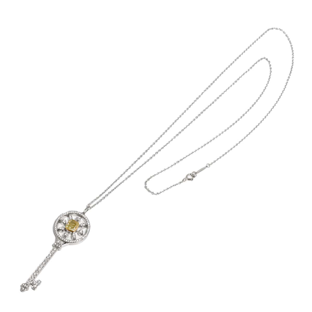 Kaleidoscope Key Diamond 0.80ct FY/VS2 Necklace Pt 18K YG