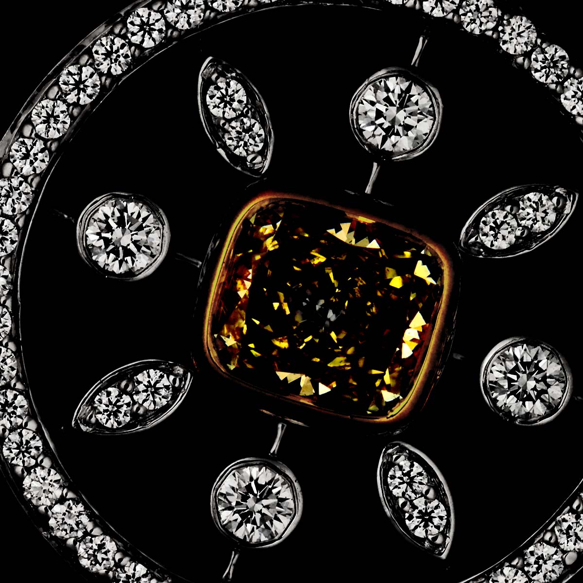 Kaleidoscope Key Diamond 0.80ct FY/VS2 Necklace Pt 18K YG