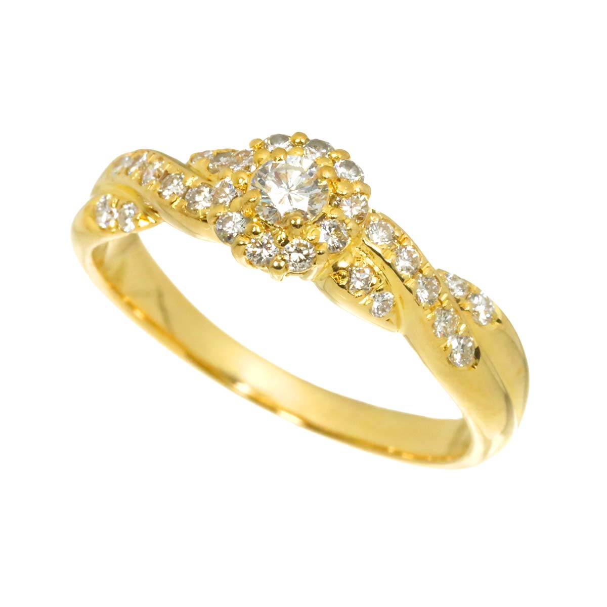 Diamond 0.55ct Ring 18K YG 750 Size8.25(US)
