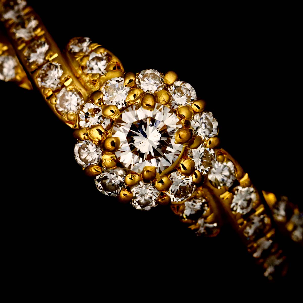 Diamond 0.55ct Ring 18K YG 750 Size8.25(US)