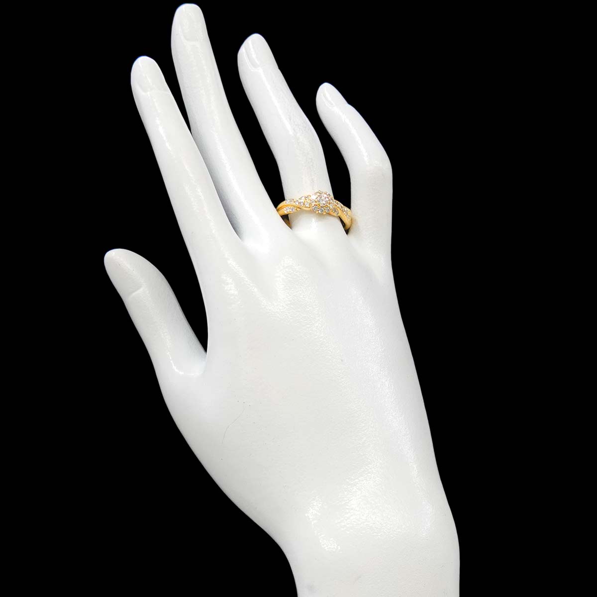 Diamond 0.55ct Ring 18K YG 750 Size8.25(US)