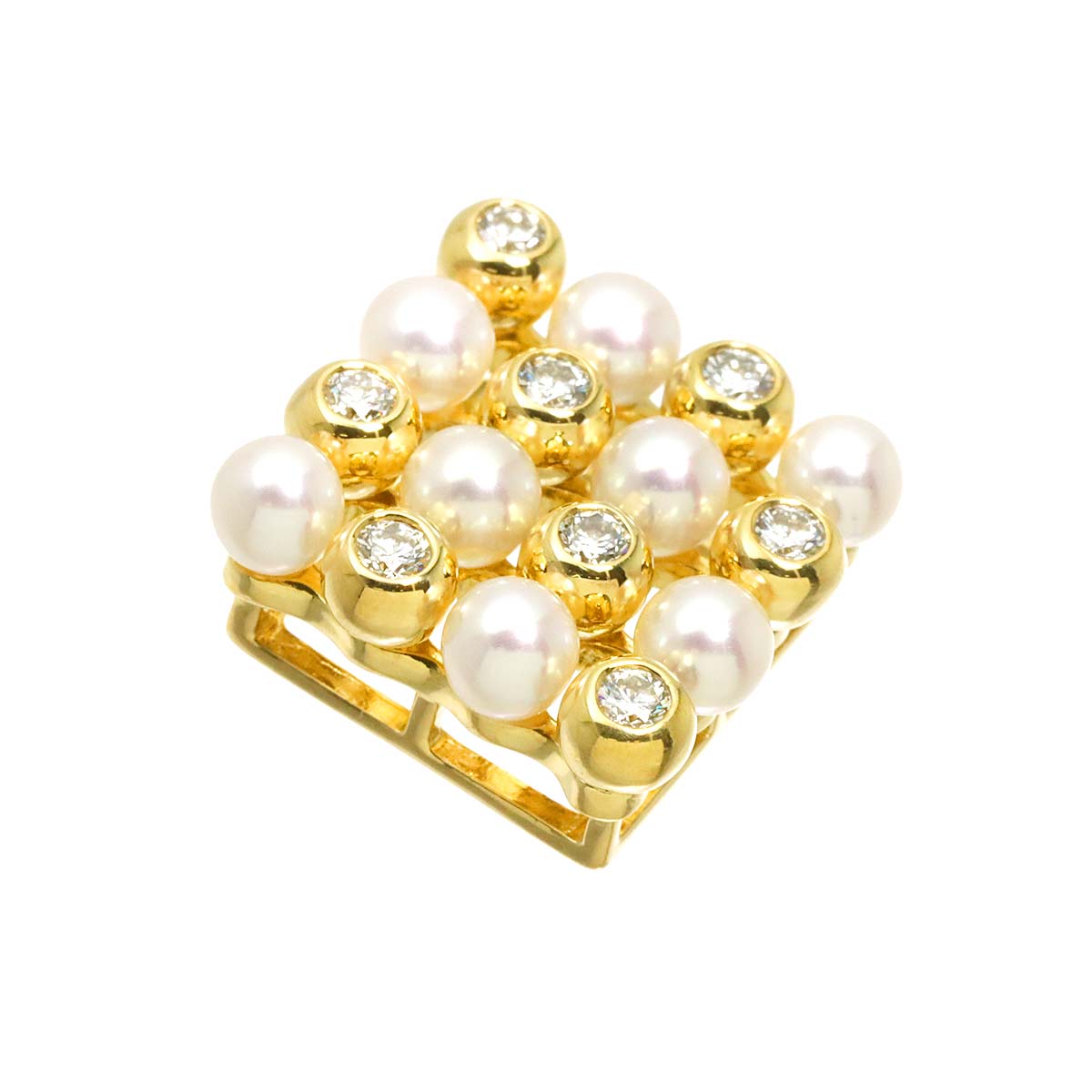 Baby Pearl 3.8mm Diamond 0.32ct Pendant Top 18K YG 750