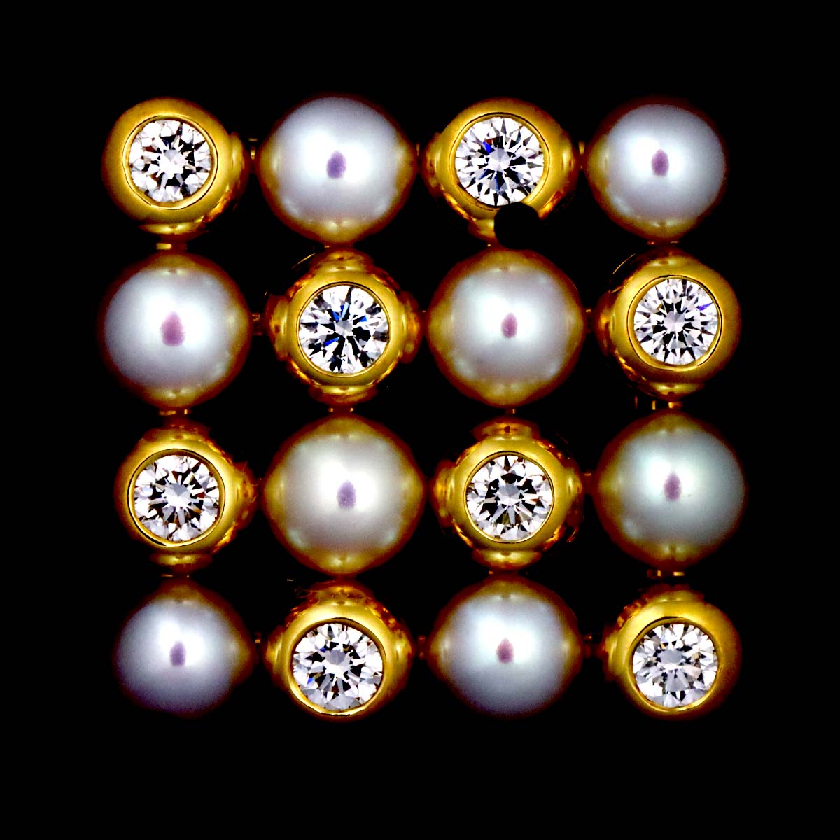 Baby Pearl 3.8mm Diamond 0.32ct Pendant Top 18K YG 750