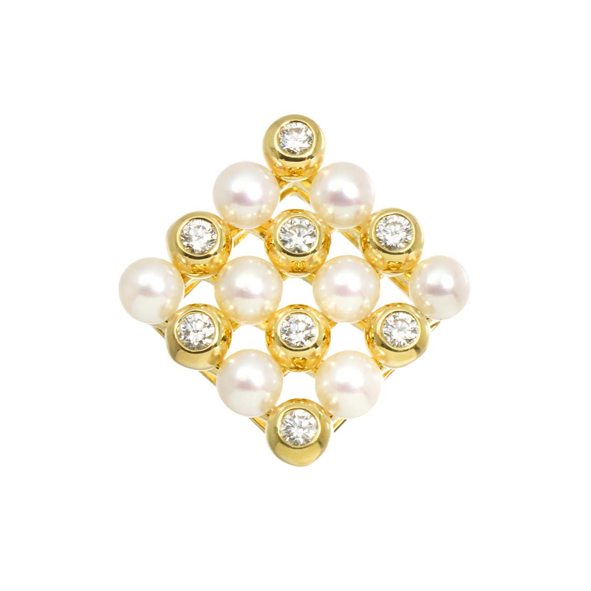 Baby Pearl 3.8mm Diamond 0.32ct Pendant Top 18K YG 750