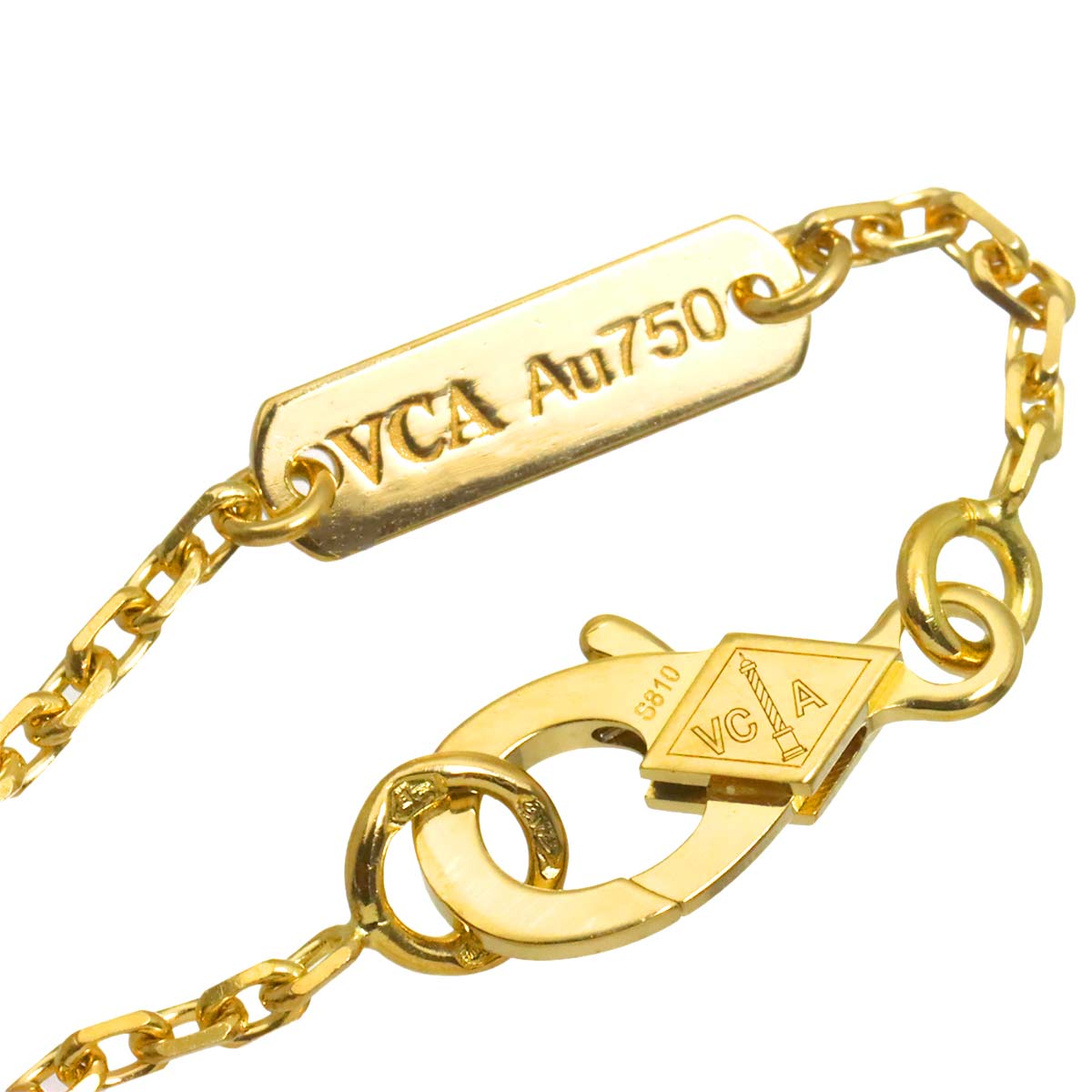 Vintage Alhambra MOP Diamond Necklace 18K YG 750