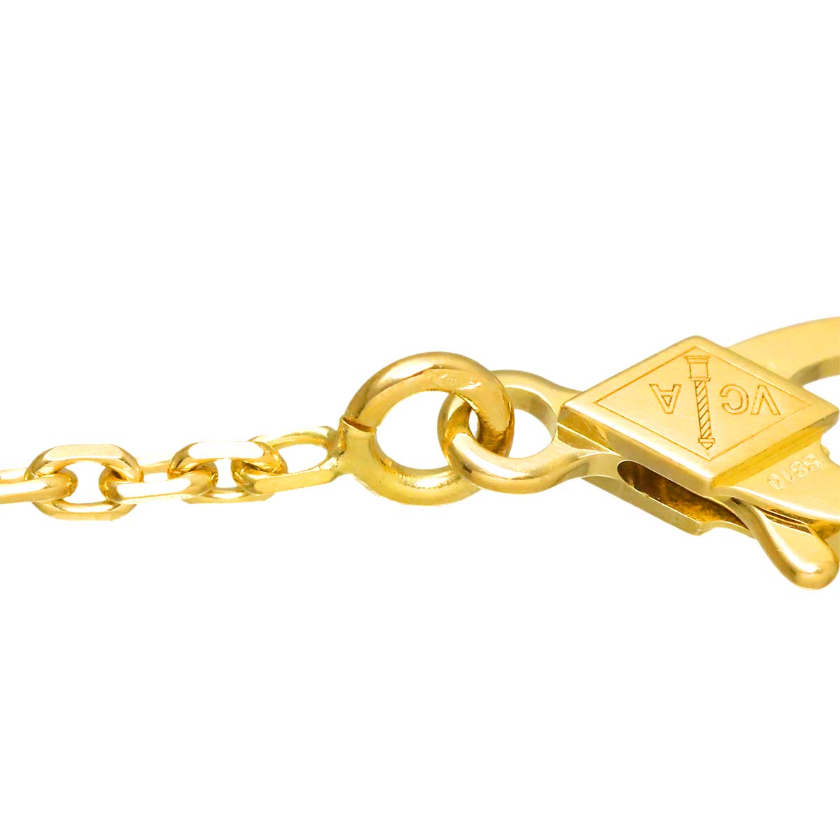 Vintage Alhambra MOP Diamond Necklace 18K YG 750