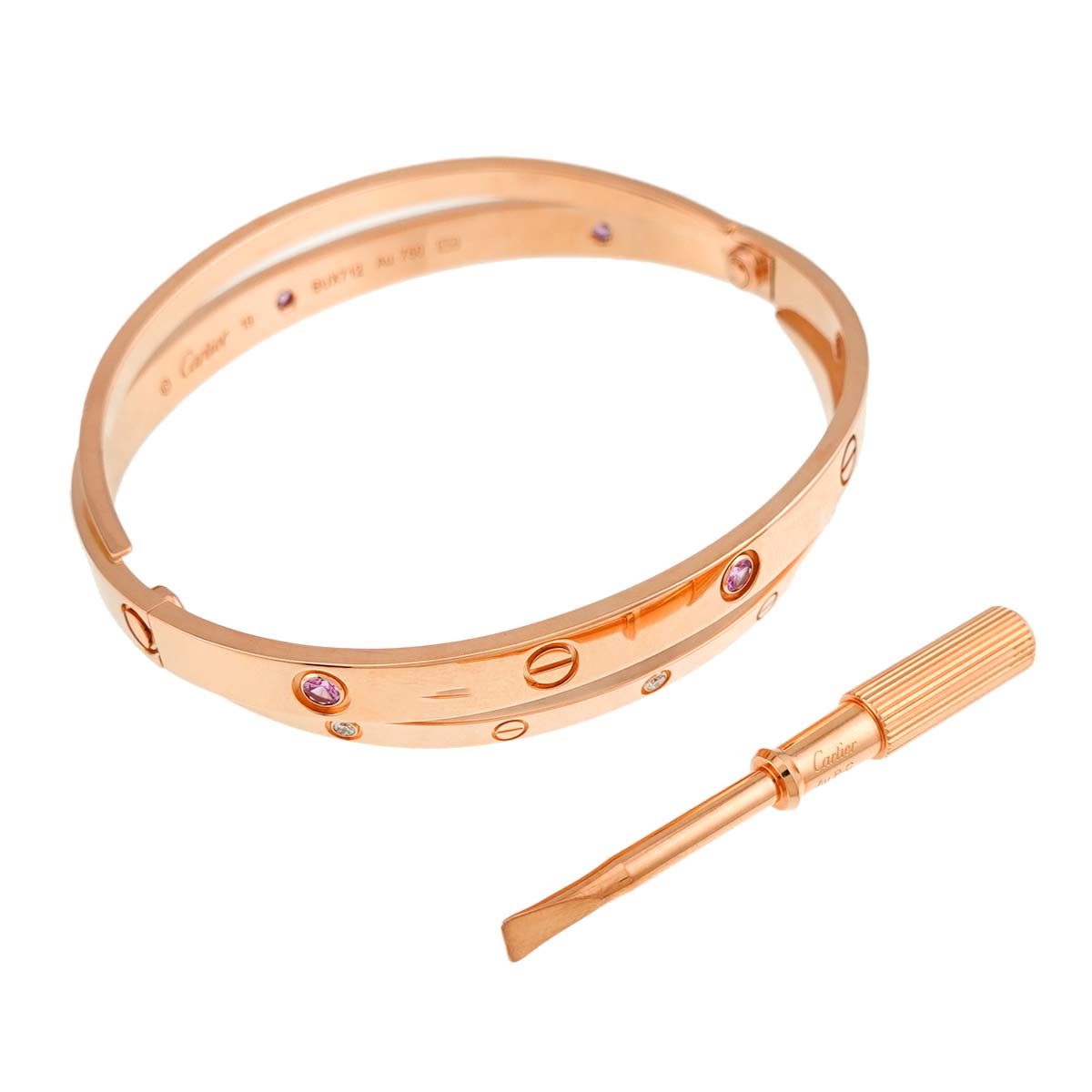 Love Bracelet Sapphire Diamond 18K PG 750 Size19