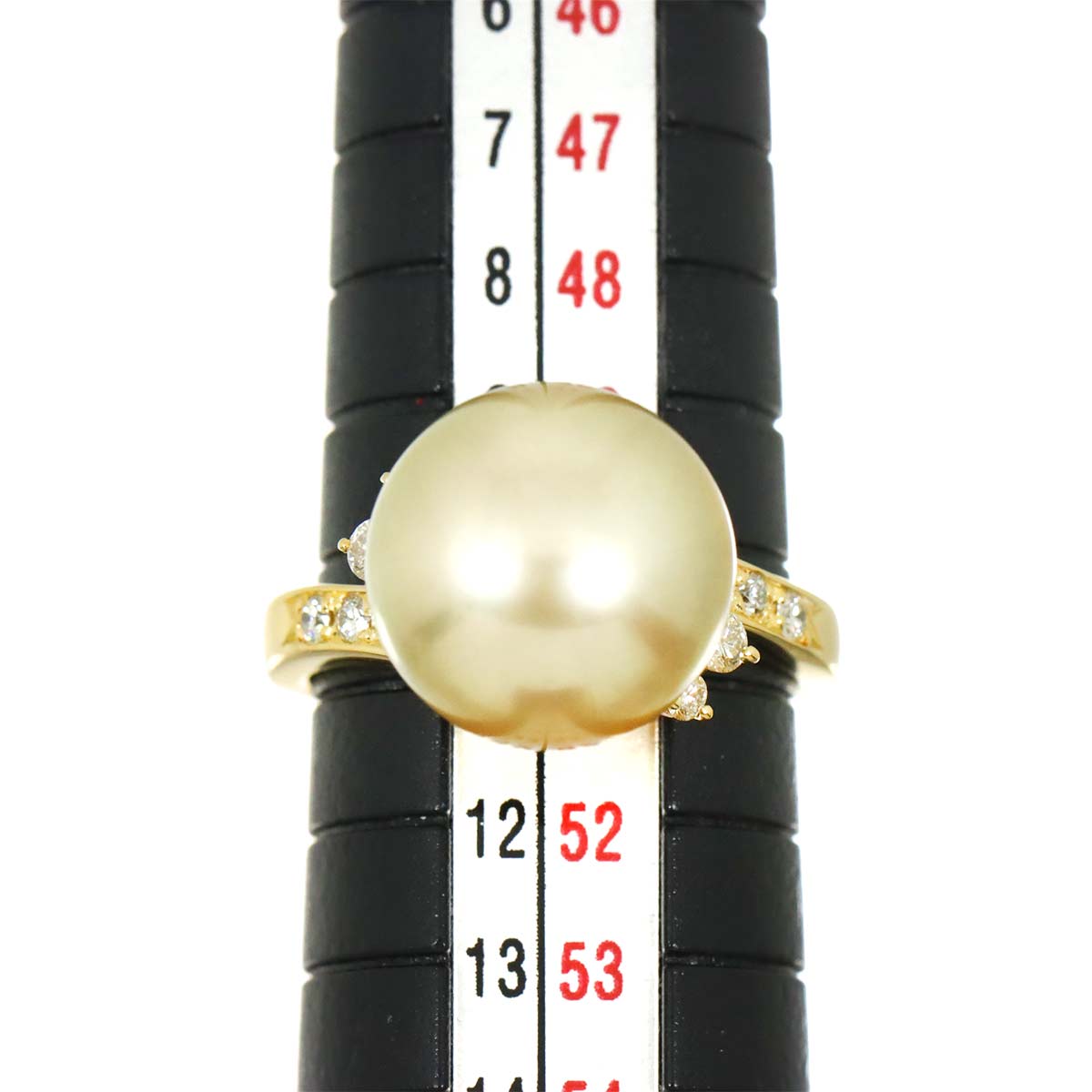 South Sea pearl Diamond 0.18ct Ring 18K YG 750 size5.25-5.5(US)