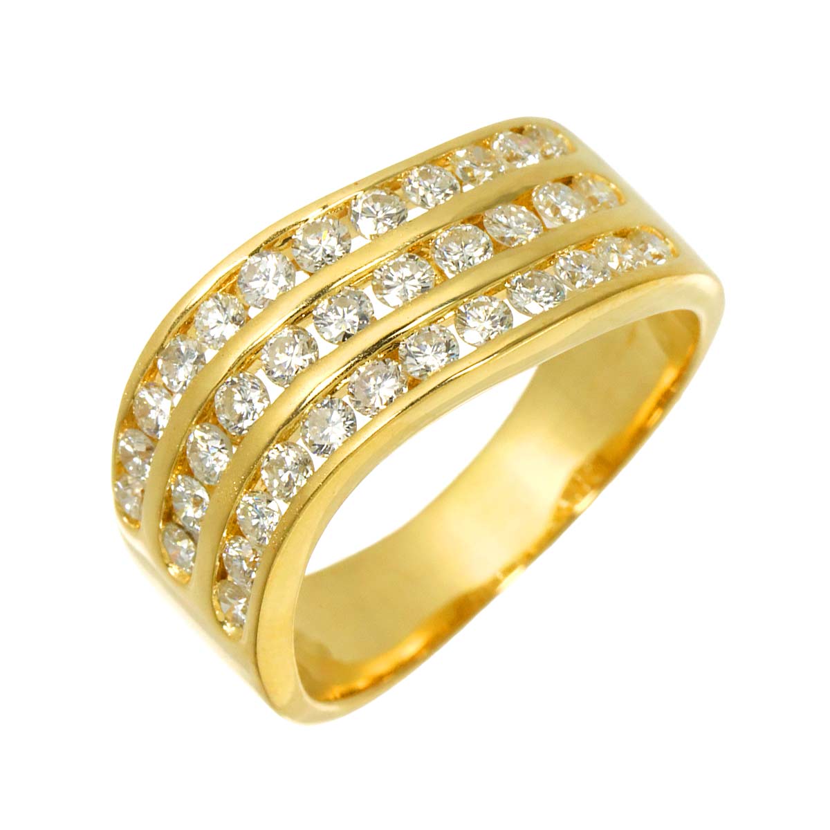 Diamond 1.02ct Ring 18K YG 750 Size6.25-6.5(US)
