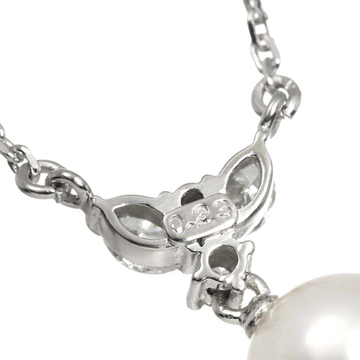 Akoya Pearl 8.1mm Diamond 0.23ct Necklace Pt