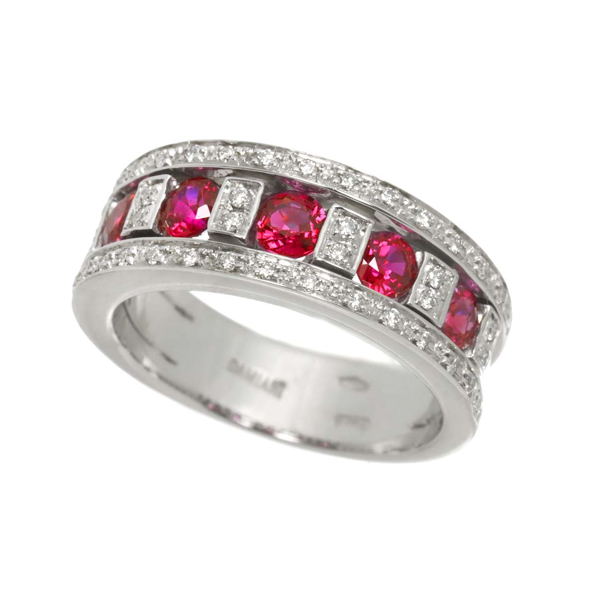Belle Epoque Ruby Diamond Ring 18K WG 750 Size5.25(US)