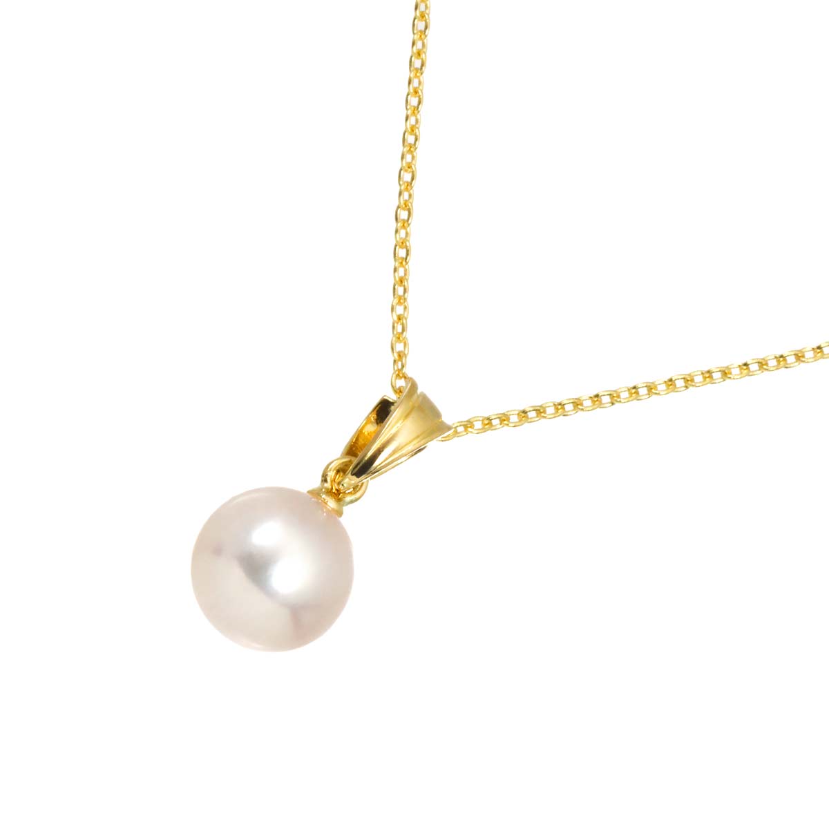 Akoya Pearl 7.7mm Necklace 18K YG 750