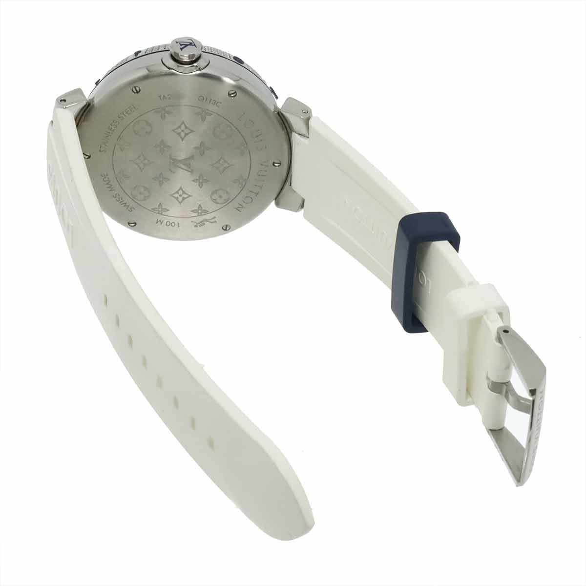 Tambour Q113C Diamond Date White Dial Mens Watch