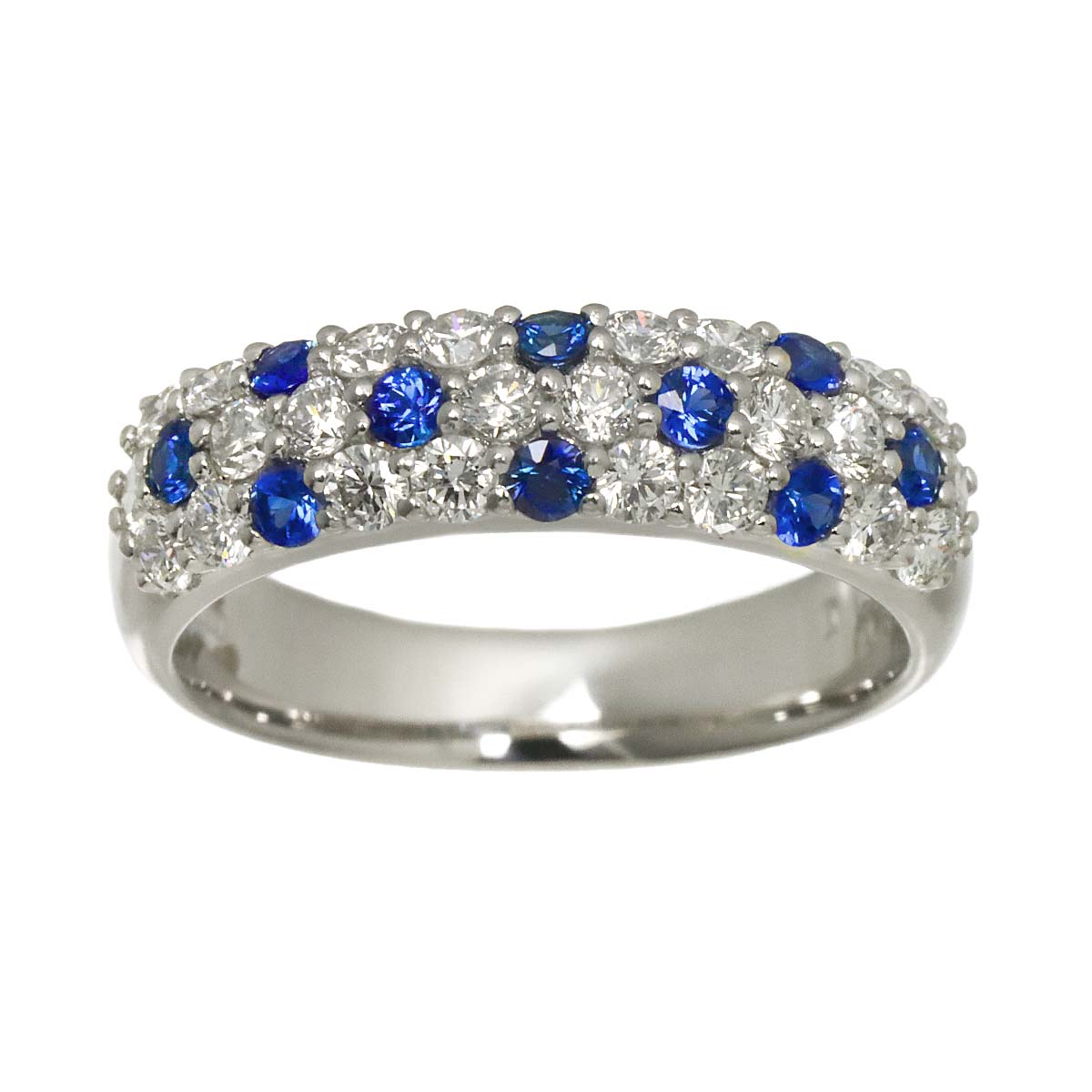 Diamond 0.73ct Sapphire 0.37ct Ring Pt Platinum size5.75-6(US)