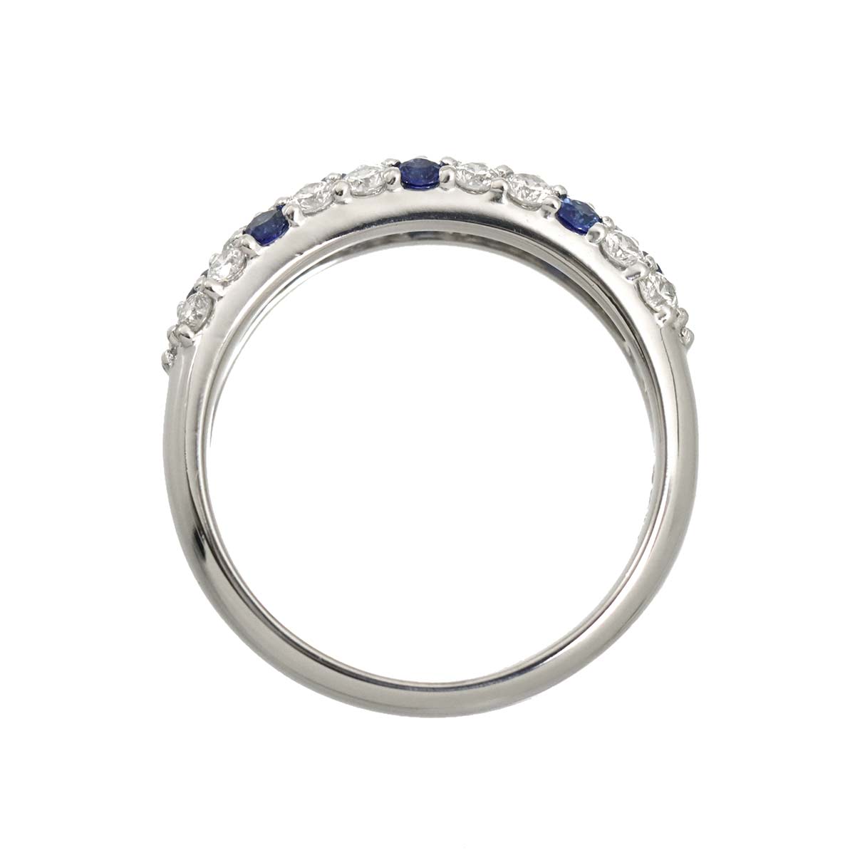 Diamond 0.73ct Sapphire 0.37ct Ring Pt Platinum size5.75-6(US)