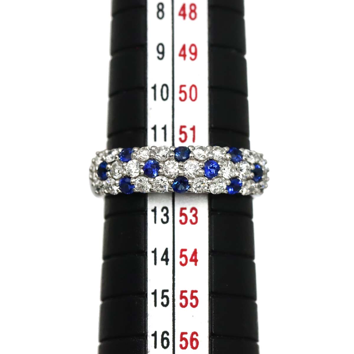 Diamond 0.73ct Sapphire 0.37ct Ring Pt Platinum size5.75-6(US)